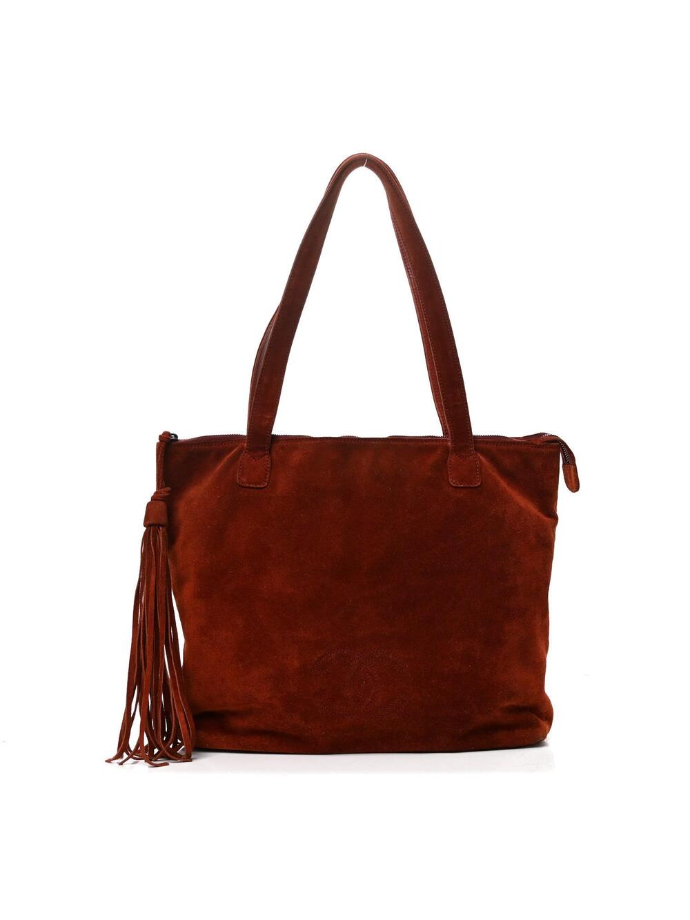 Chanel Suede Cc Tote Red #320268C13B